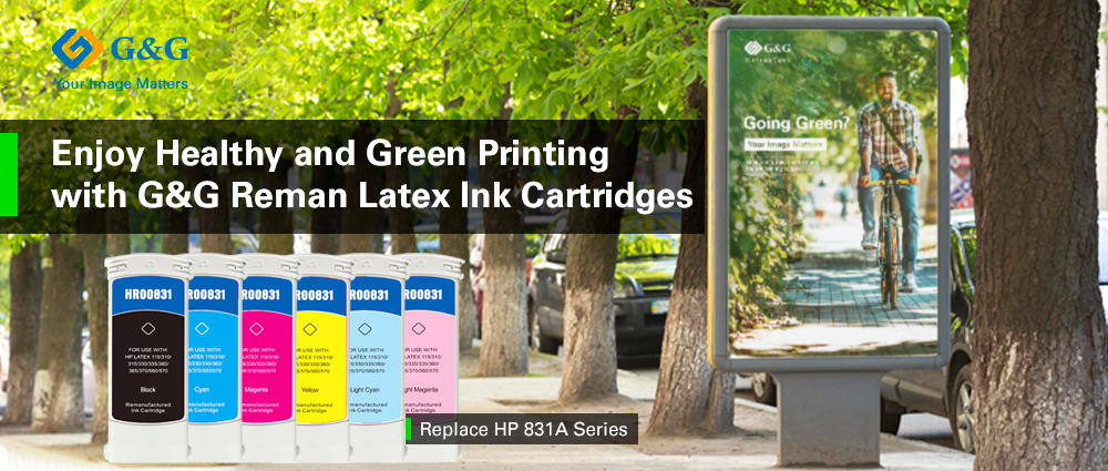 G&G remanufactured latex ink cartridges for HP latex 315 series large-format printers